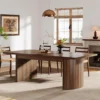 78.7" Extra Long Dining Table for 6-8 People, Large Farmhouse Kitchen Table with Wooden Tabletop, Rustic Style Rectan